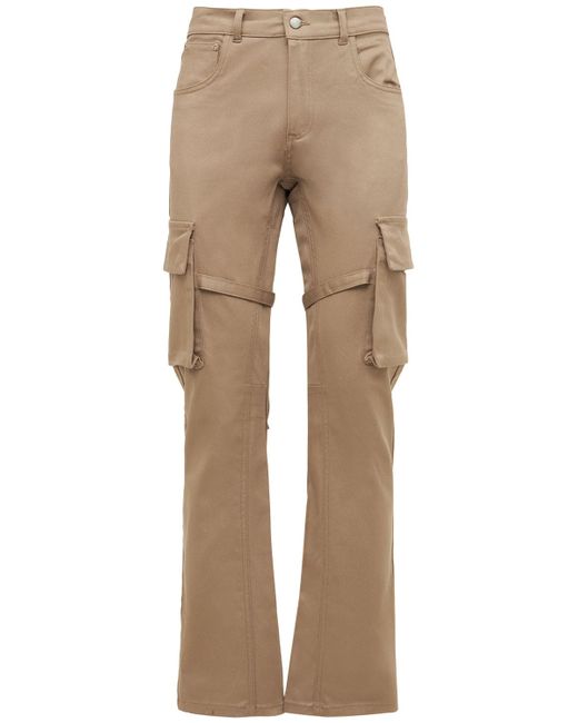 Flaneur Homme Cotton Strap Cargo Pants in Beige | Stylemi