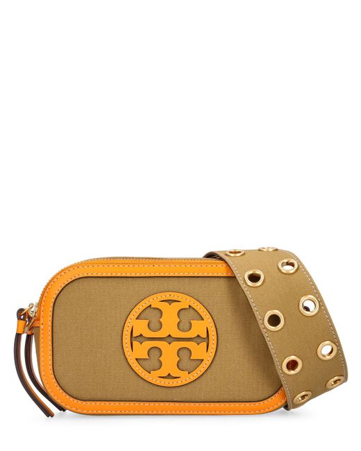 Miller Canvas & Leather Crossbody Bag In Natural