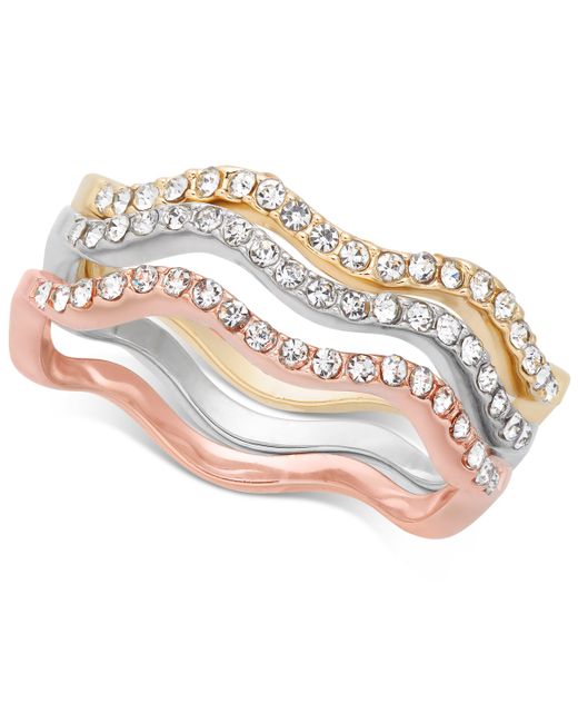 Gold Plate Crystal Bypass Ring, Created for Macy’s