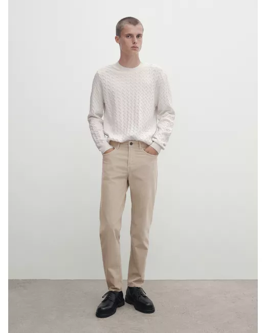 Massimo Dutti Slim Fit Denim Trousers in Gray