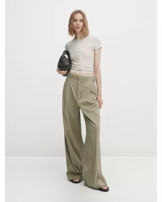 Linen Trousers With Darts And Pockets Studio