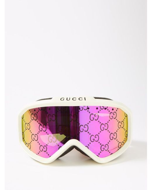 Gucci monogram-print Ski Goggles - Pink