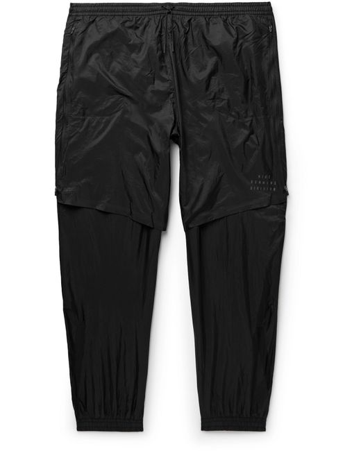 Nike Running Run Division Slim-Fit Tapered Printed Dri-FIT Ripstop Track  Pants S in Black