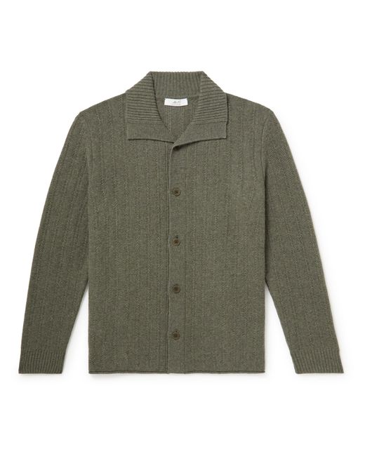 Mr P. Mr P. Wolly Open-Knit Wool Cardigan in Green