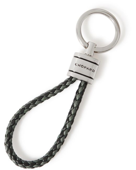 Chopard - Men - Braided Leather and Silver-Tone Keyring Red