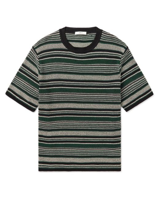 Crochet-Knit Cotton and Silk-Blend Polo Shirt