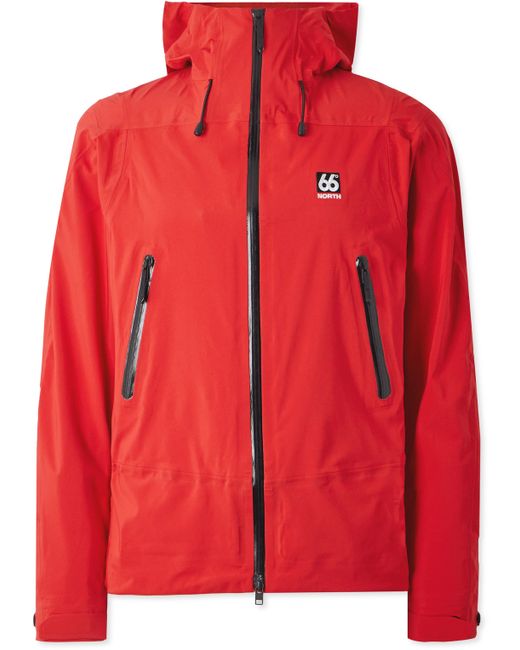 66 North Men's Red Snaefell Polartec Neoshell Hooded Jacket