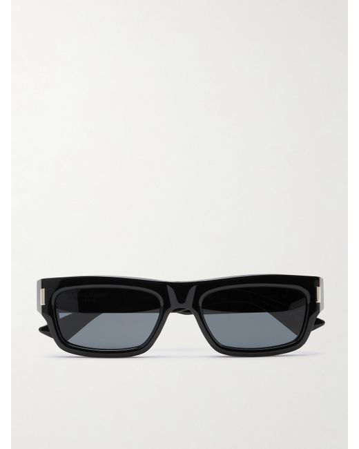 Saint Laurent Rectangular-Frame Acetate Sunglasses Da Men Di Colore Nero