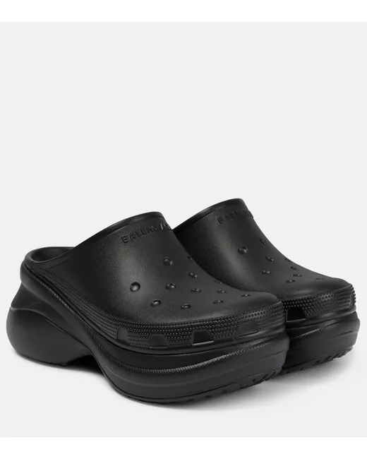 Balenciaga Women's Black X Crocs Platform Slides