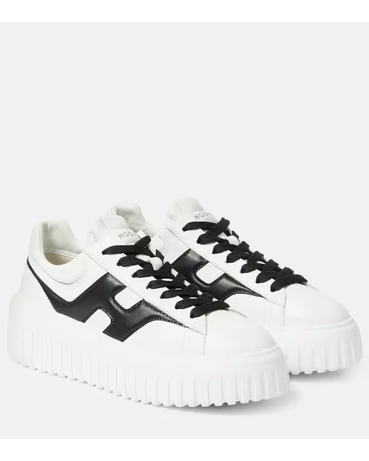 Hogan Women's White H-Stripes Leather Sneakers
