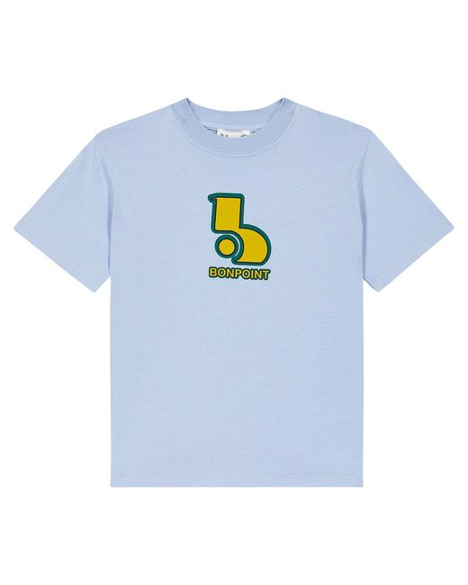 Bonpoint Thibald logo cotton T-shirt in Blue | Stylemi