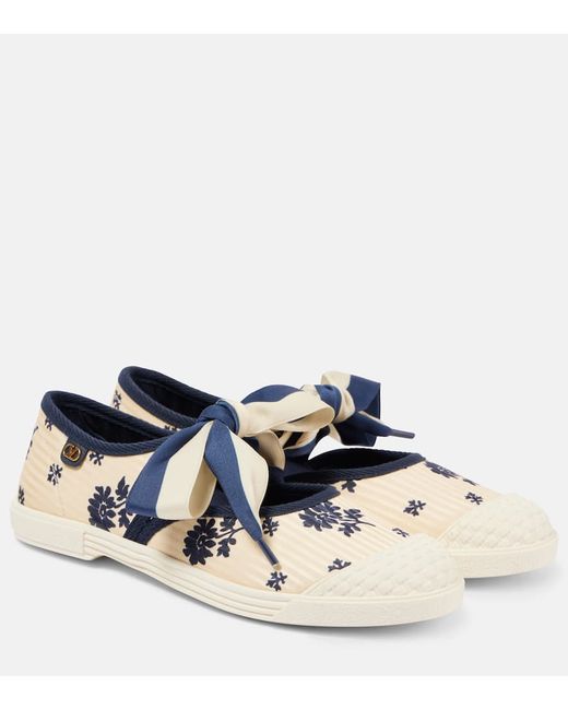 Valentino Garavani Bay By Printed Canvas Sneakers Da Women Di Colore Blu