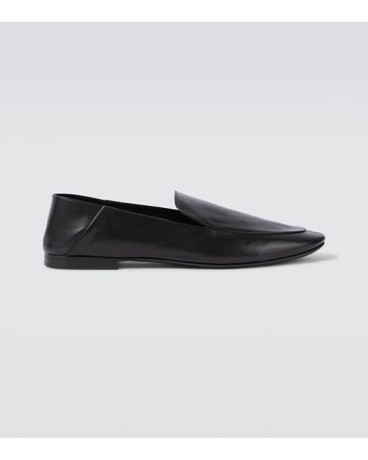 Saint Laurent Men's Black Alain Leather Slippers
