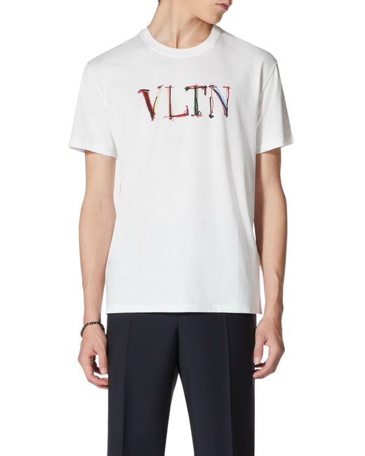 Valentino Men's Painted Vltn Logo T-Shirt