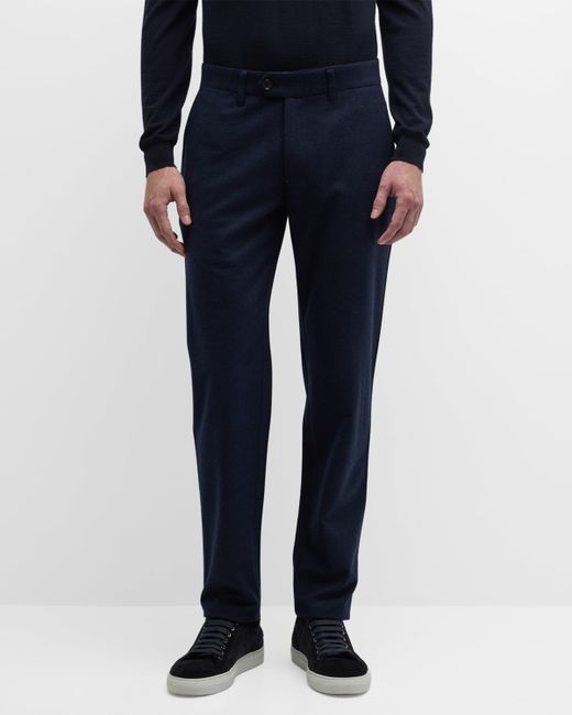 Bluish Textured Premium Wool Blend Pant For Men.