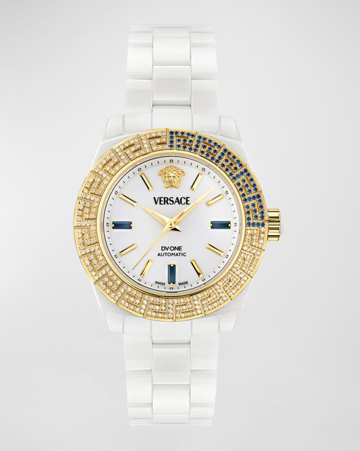 Versace 40mm Dv One Automatic Watch With Bracelet Strap Da Women Di Colore Bianco