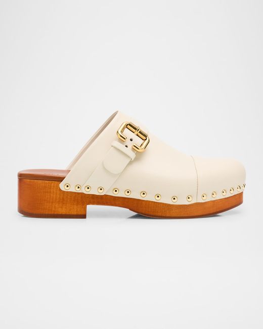 Chloé Women's  Jeannette Calf Buckle Clogs