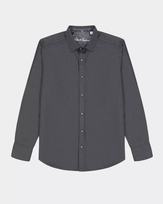 Robert Graham Men's Gray Aposs Kenmare Houndstooth Stretch Sport Shirt