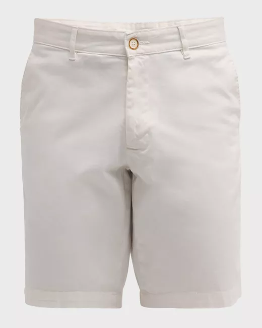 Robert Graham Men's White Aposs Lonestar Stretch Flat Front Shorts