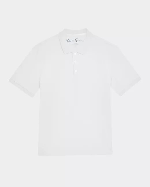 Robert Graham Men's White Aposs Elias Jacquard Knit Polo Shirt