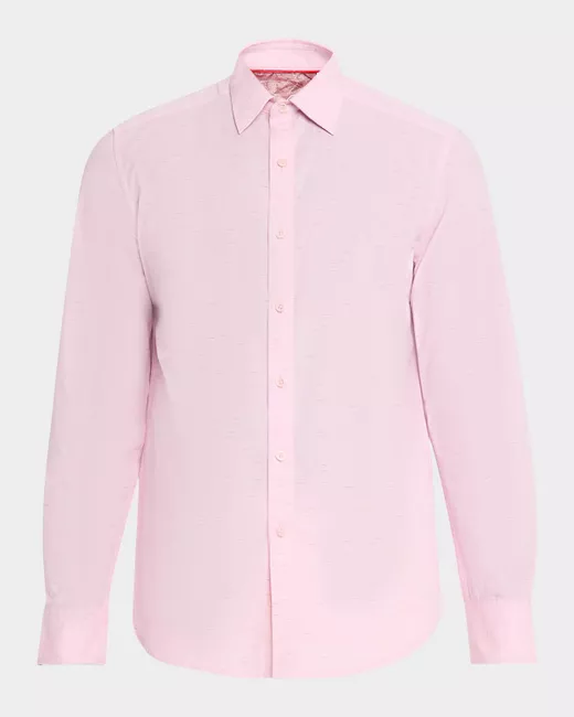Robert Graham Men's Pink Aposs Avondale Chambray Button-Down Shirt