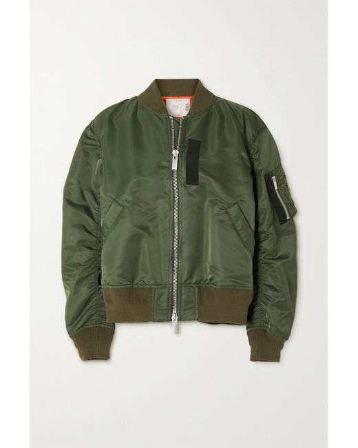 sacai sleeveless bomber jacket - Green