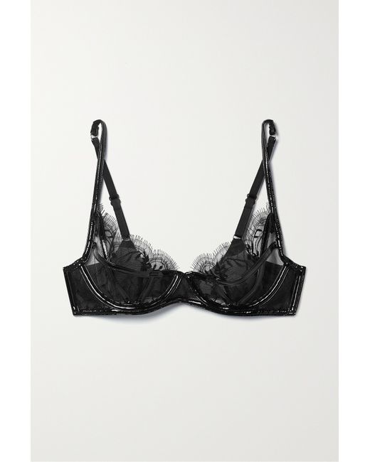 Agent Provocateur Foxie Stretch Pvc-trimmed Embellished Leavers
