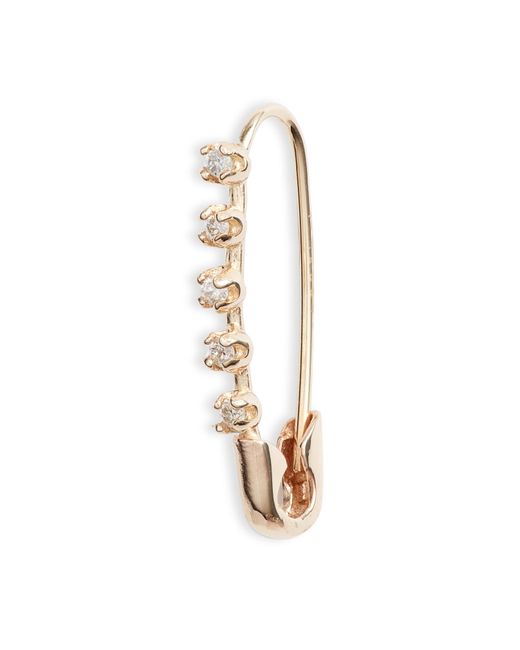 Loren Stewart Mini Safety Pin Earring - 14kt Gold