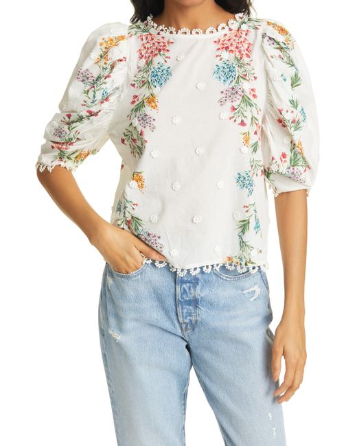 Farm rio louise floral blouse clearance