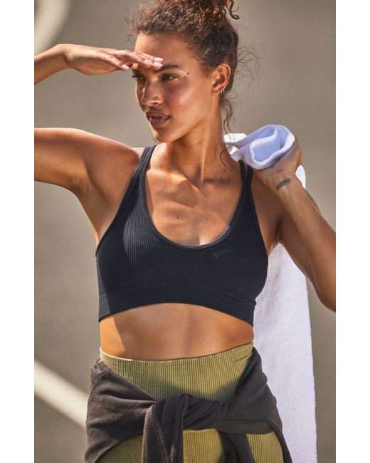 Free People FP Movement Free Throw Strappy Sports Bra in Black