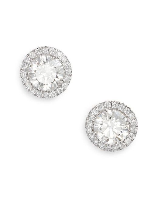 Lightbox 2-Carat Lab Grown Diamond Solitaire Stud Earrings in White/14K White Gold