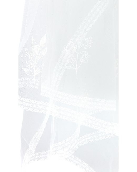 Ofrenda Mimosa Ornamental Embroidery Veil Off White