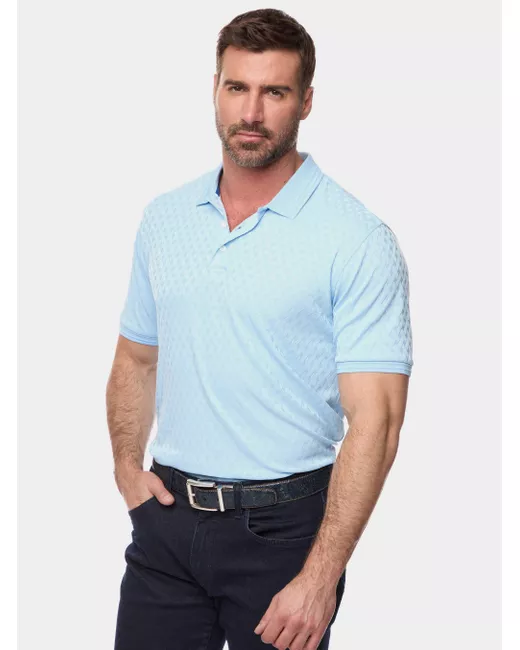 Robert Graham Men's Blue Elias 2 Short Sleeve Knit Polo