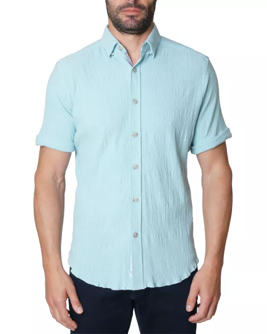 Robert Graham Men's Blue Hammond Short Sleeve Shirt