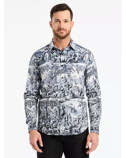 Robert Graham Men's Blue Socialites Long Sleeve Button Down Shirt