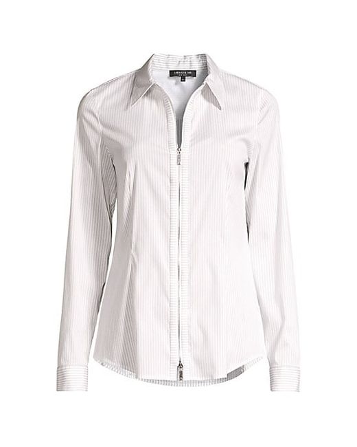 Lafayette 148 New York Button-Down Stretch Cotton Shirt - Bergdorf Goodman