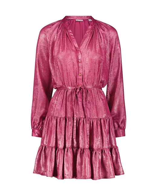 Robert Graham Women's Pink Sydney Metallic Tiered Minidress