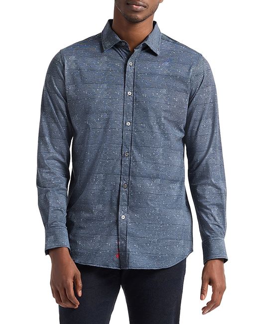 Robert Graham Men's Blue Doyer Button-Front Shirt Medium