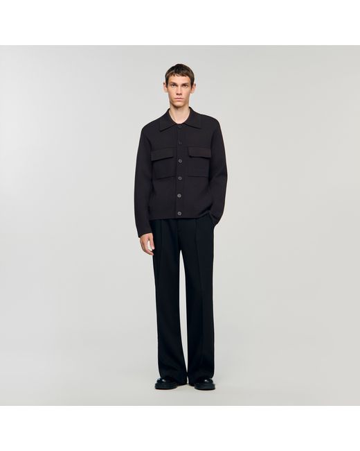 Sandro Men's Brown Knit Jacket