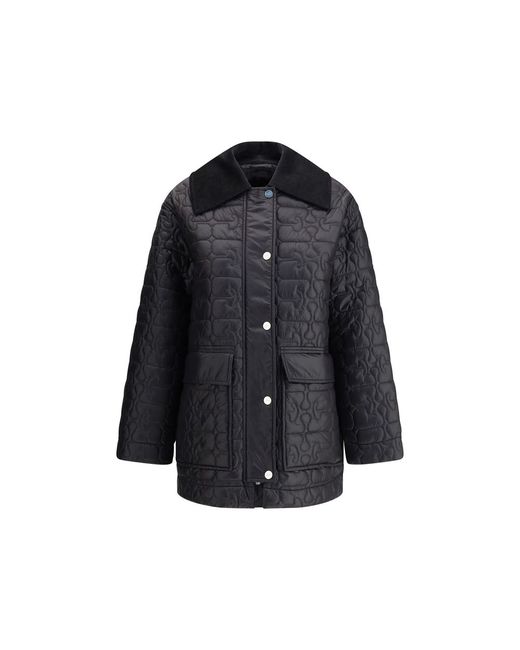 Ganni Women's  Glossy Finish Down Jacket Xxs/Xs