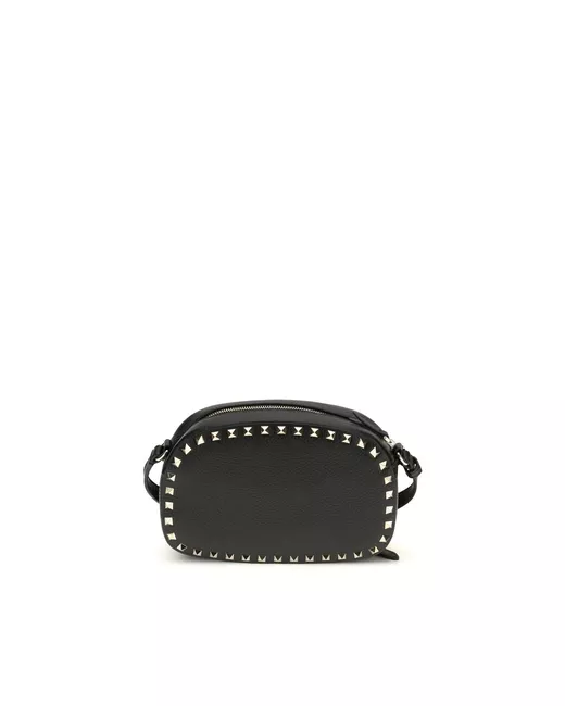 Valentino Garavani Calf Leather Bos Taurus Shoulder Bag Da Women Di Colore Nero