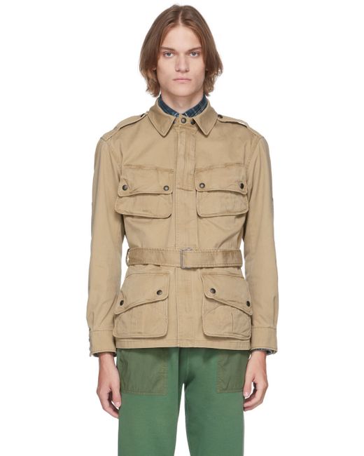 Polo Ralph Lauren Twill Field Jacket in Khaki | Stylemi