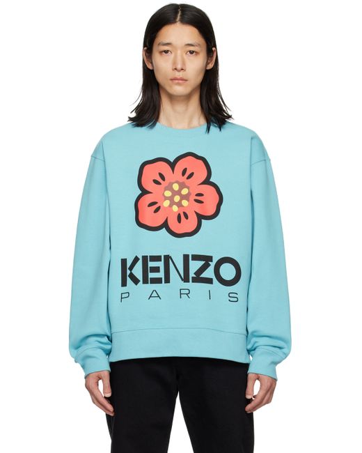 Kenzo Boke Flower-motif hoodie - Blue