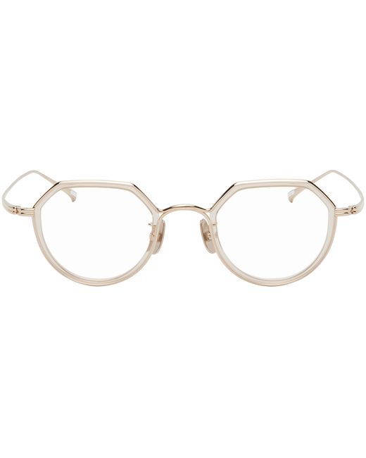 Yuichi Toyama. YUICHI TOYAMA. Gold Albers Glasses in White | Stylemi