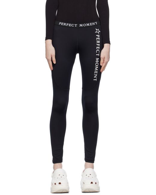 Black Polartec Power Gri thermal ski leggings