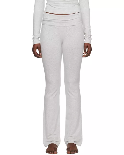 Skims Cotton Jersey Foldover Lounge Pants in Gray
