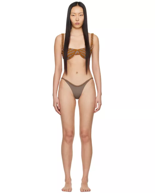 Isa Boulder Exclusive Gold Chain Reversible Bikini in Silver