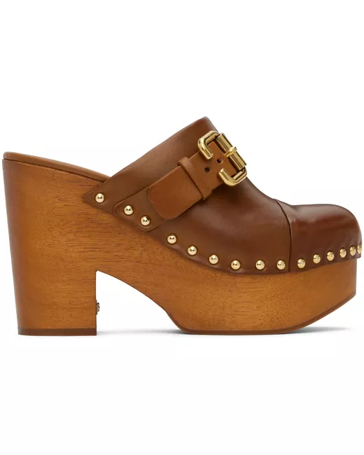 Chloé Women's Brown Jeannette Wedge Clogs