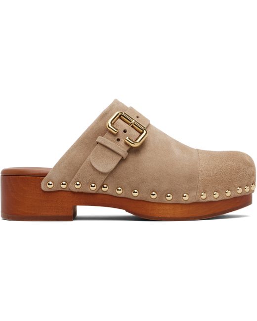 Chloé Women's Beige Taupe Jeannette Clogs