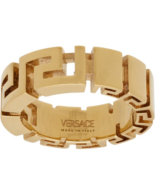 Versace Greca Ring Da Men Di Colore D'Oro